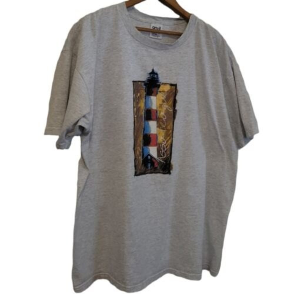 assateague lighthouse vtg t shirt beach eastern shore grey anvil sz 2x ocean